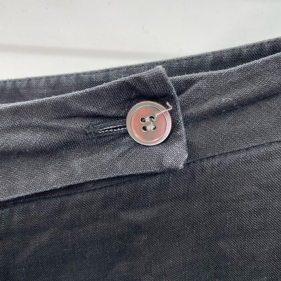 J Crew 100% linen black loose leg pant - Picture 5 of 6